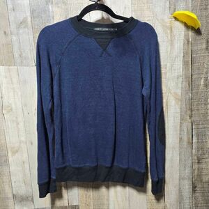 Scott Free Navy Elbow Patch Tencel Blend Mens Sweatshirt Small Basic Minimalist